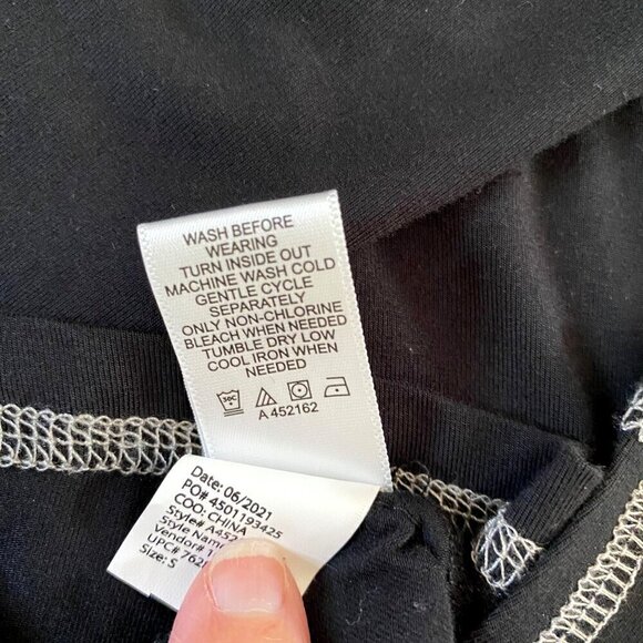 LOGO by Lori Goldstein Sz S Lagenlook Black/White Stitching Pockets Split Hem - Picture 8 of 10